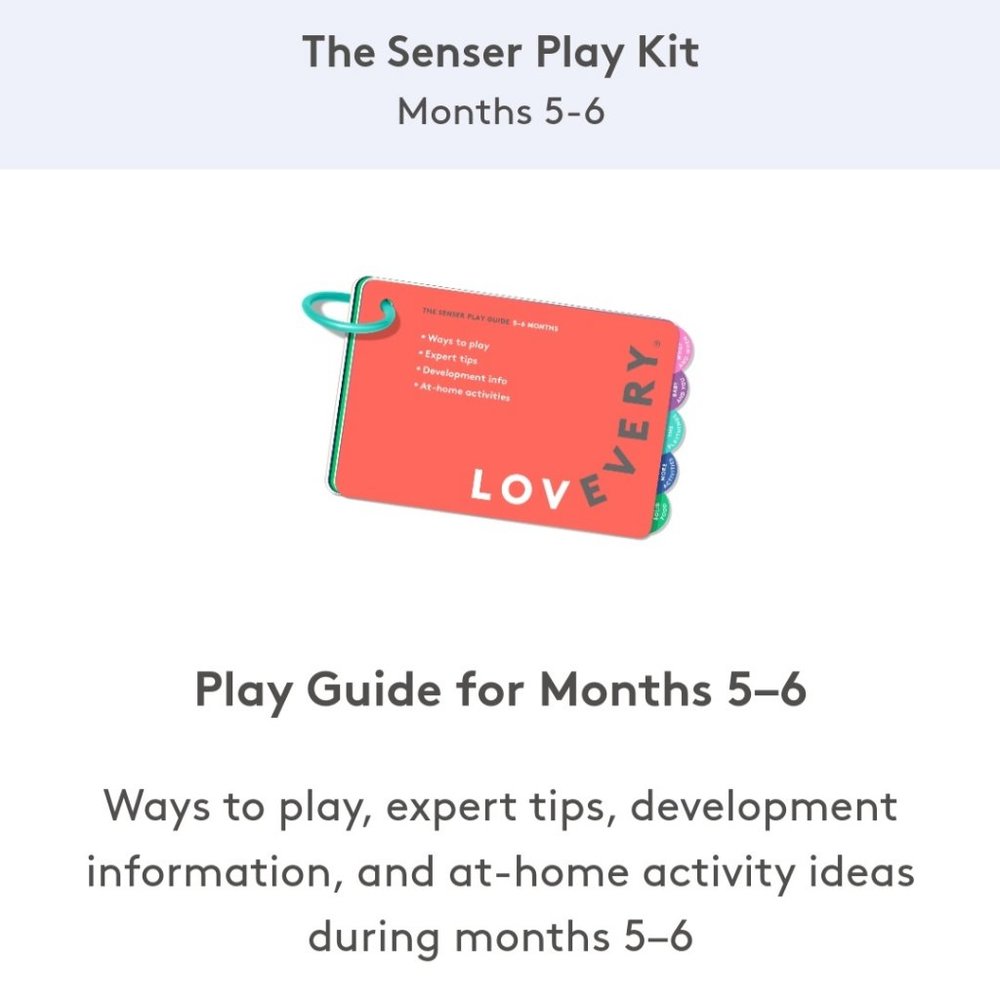 Lovevery Play Guide for The Senser Play Kit Months 5-6